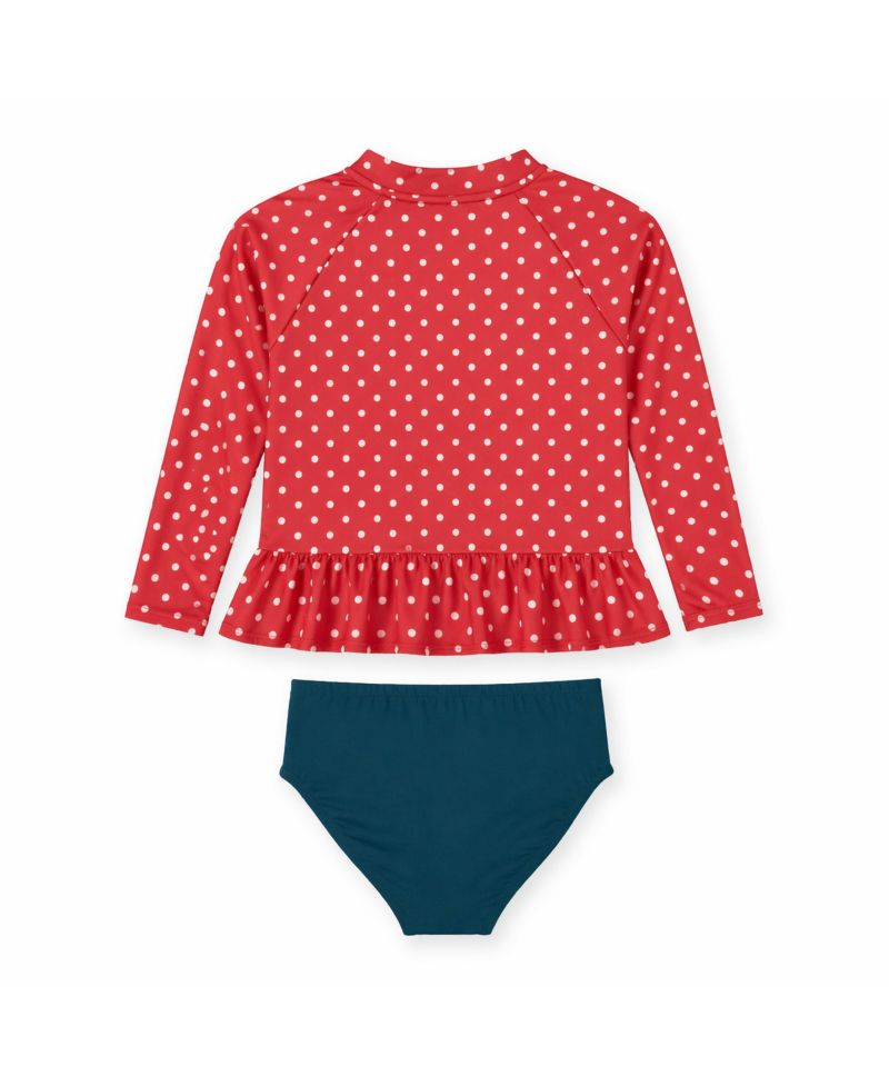 Little Girls Polka Dot Rashguard Swimsuit