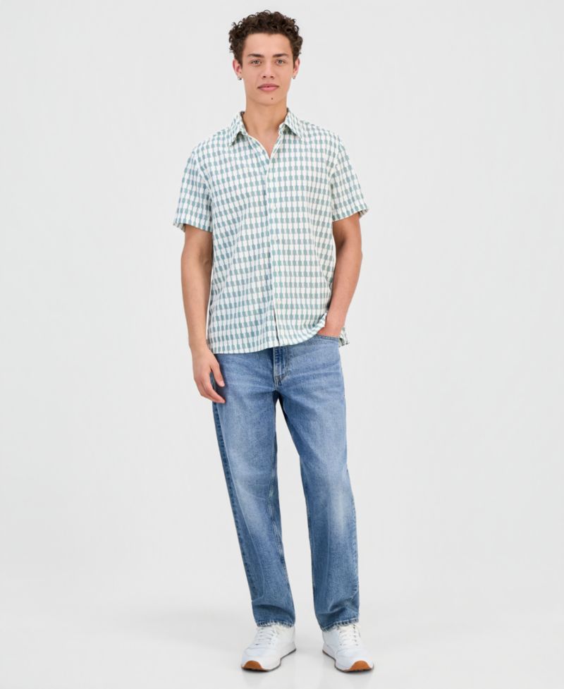 Men's Woodland Jacquard Short-Sleeve Shirt