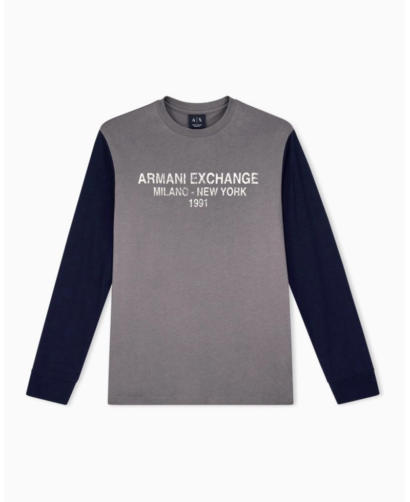 Men's Color Block Wording T-Shirt