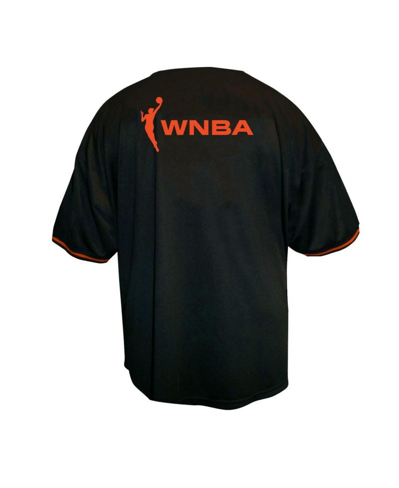 Men's Black WNBA Big & Tall Full-Button Fashion Jersey