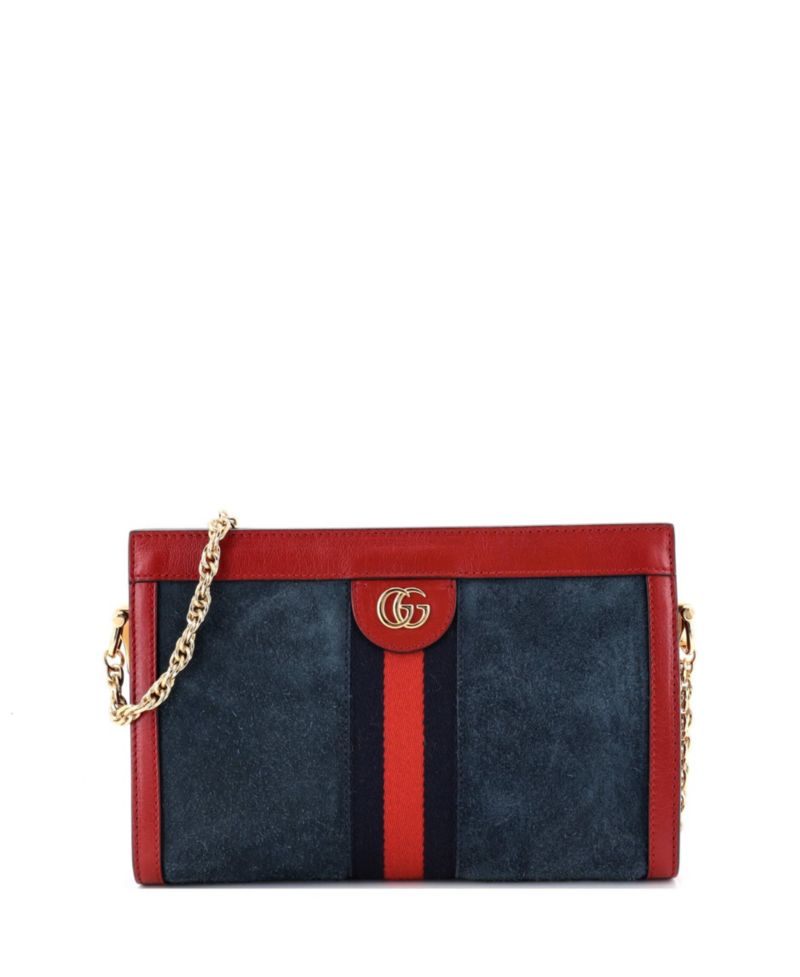 Small Ophidia Chain Shoulder Bag Suede