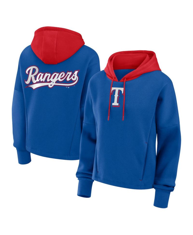 Women's Royal Texas Rangers Oversized Legacy Favorite Spectator Pullover Hoodie