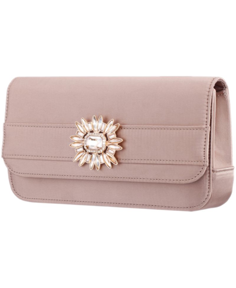 Art Deco Crystal Ornament Magnetic Snap Clutch