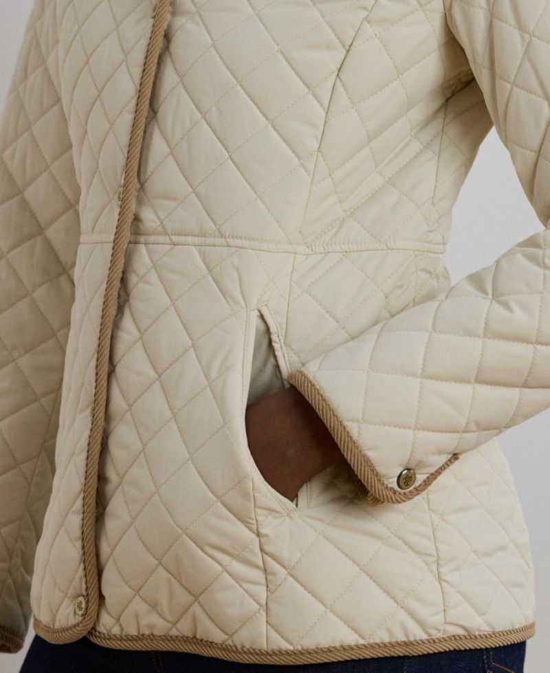 Women's Faux-Sherpa-Collar Quilted Coat