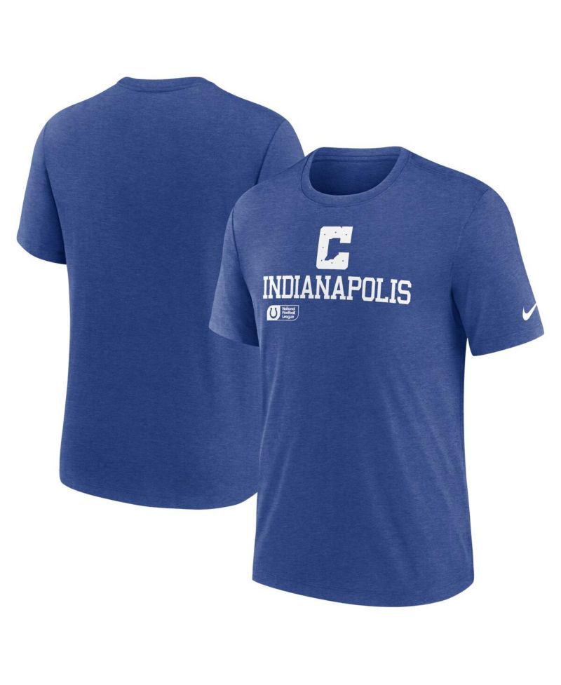 Men's Royal Indianapolis Colts Overlap Lockup Tri-Blend T-Shirt