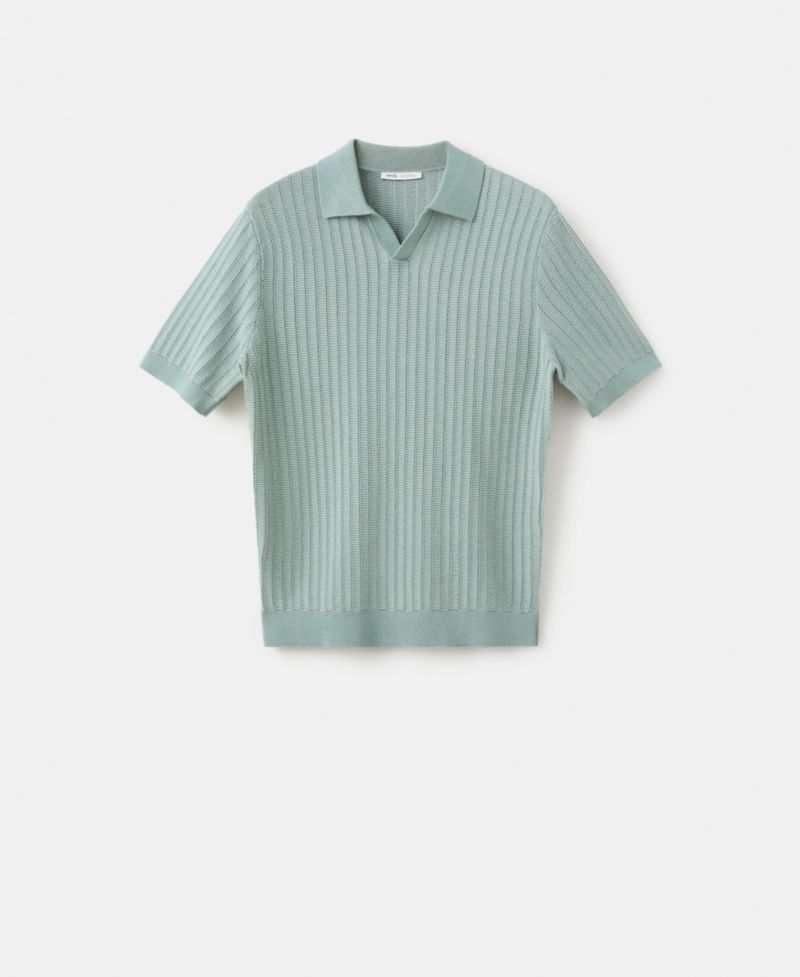 Men's Structured Cotton Knit Polo Shirt
