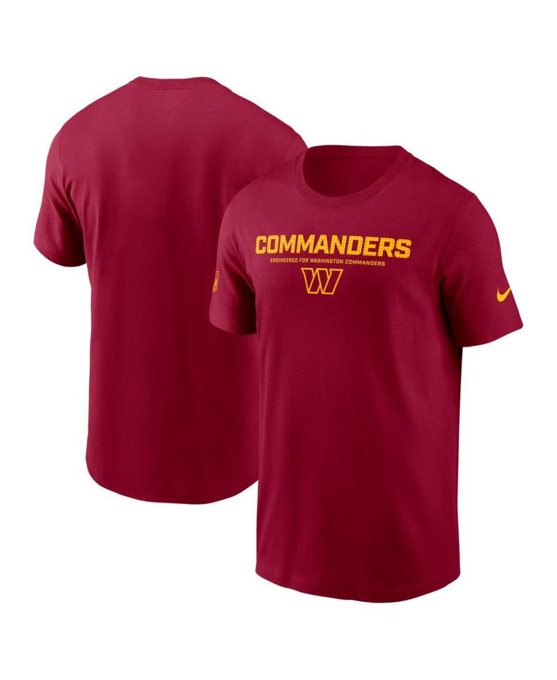 Men's Burgundy Washington Commanders Sideline Performance T-Shirt