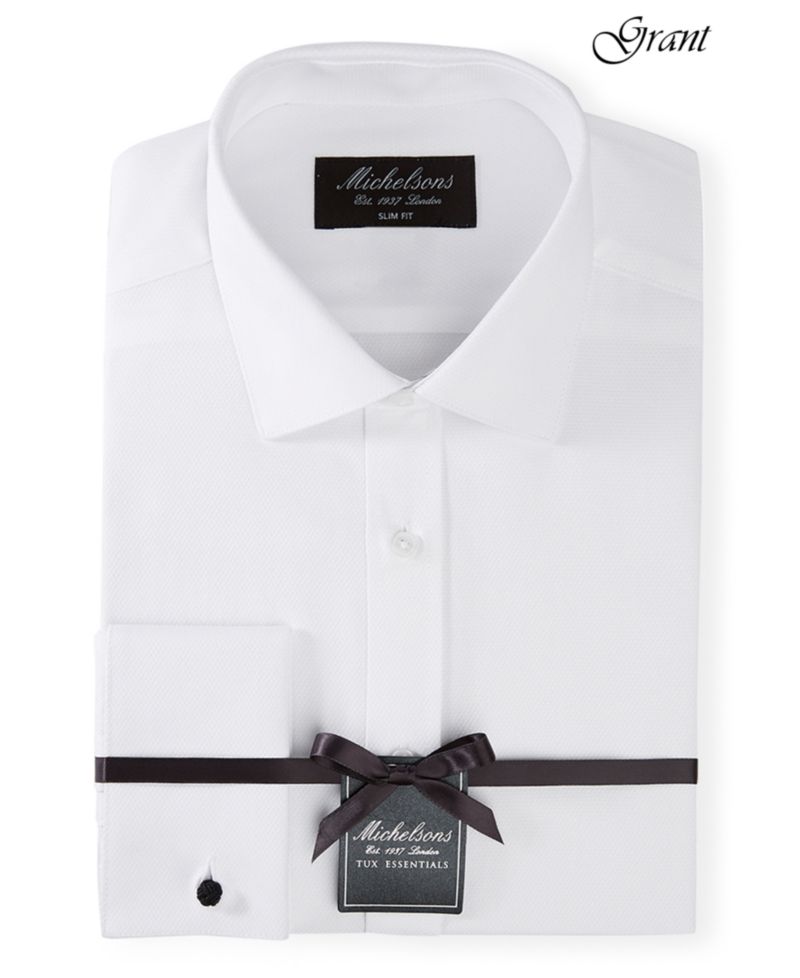 Men's Solid French Cuff Tuxedo Shirt, Regular & Slim Fit