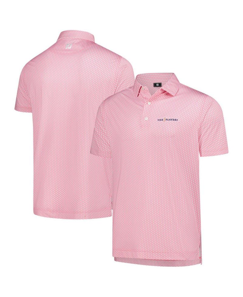 Men's Pink 2025 the PLAYERS ProDry Houndstooth Geo Lisle Polo Shirt