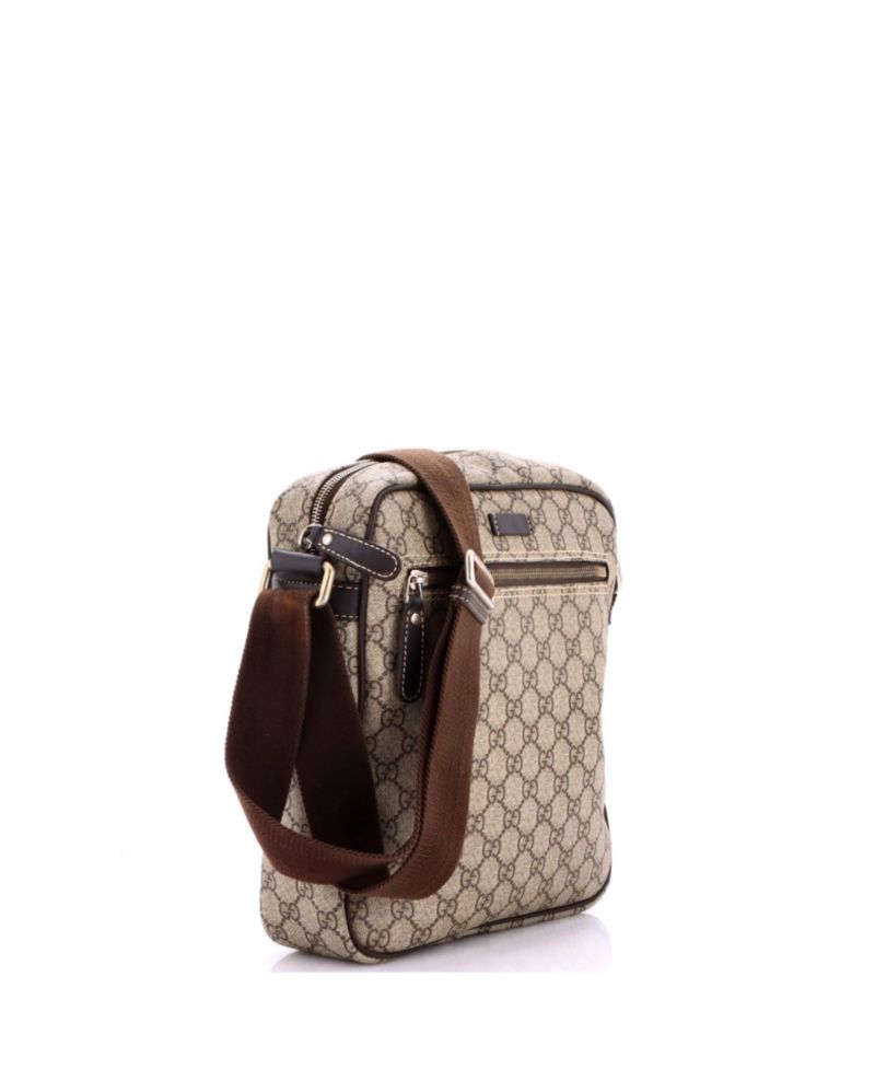 Medium Front Zip Messenger GG Coated Canvas
