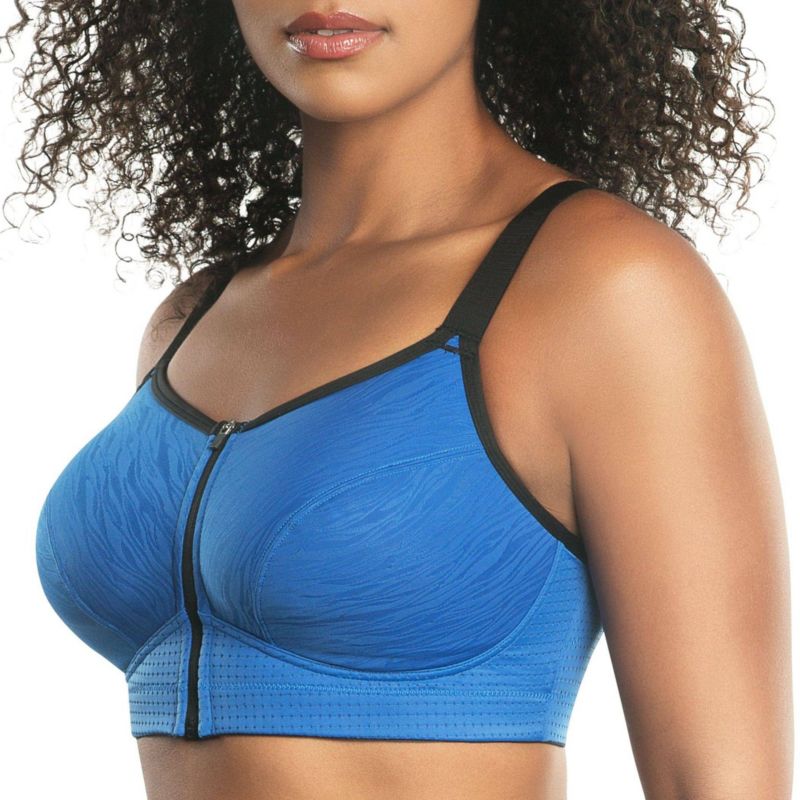 Plus Size Wave Wire-free Zip Front Sports Bra