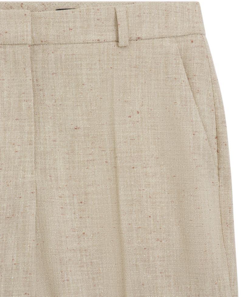 BOSS by Women's Talia-Crop Slub-Weave Cropped Flared-Fit Pants