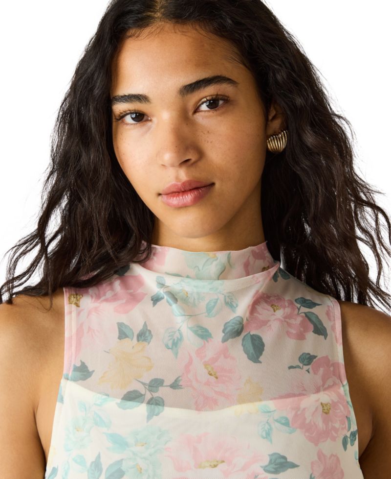 Women's Sidra Floral Printed Mesh Mini Dress