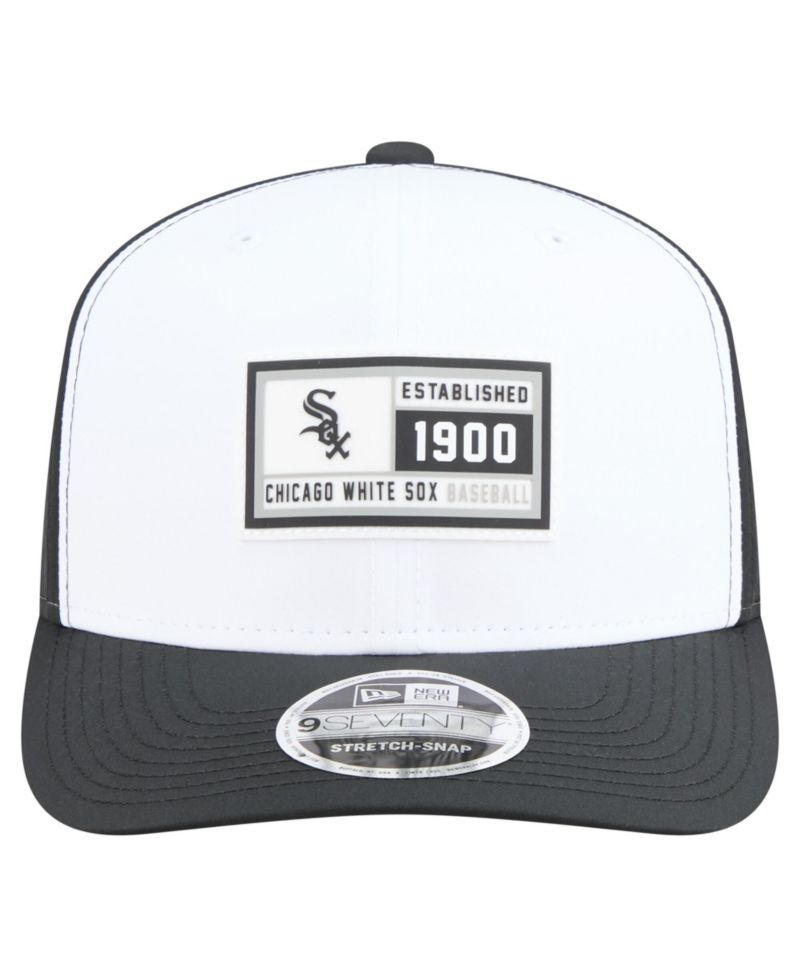Men's White/Black Chicago White Sox Established Patch 9SEVENTY Adjustable Hat