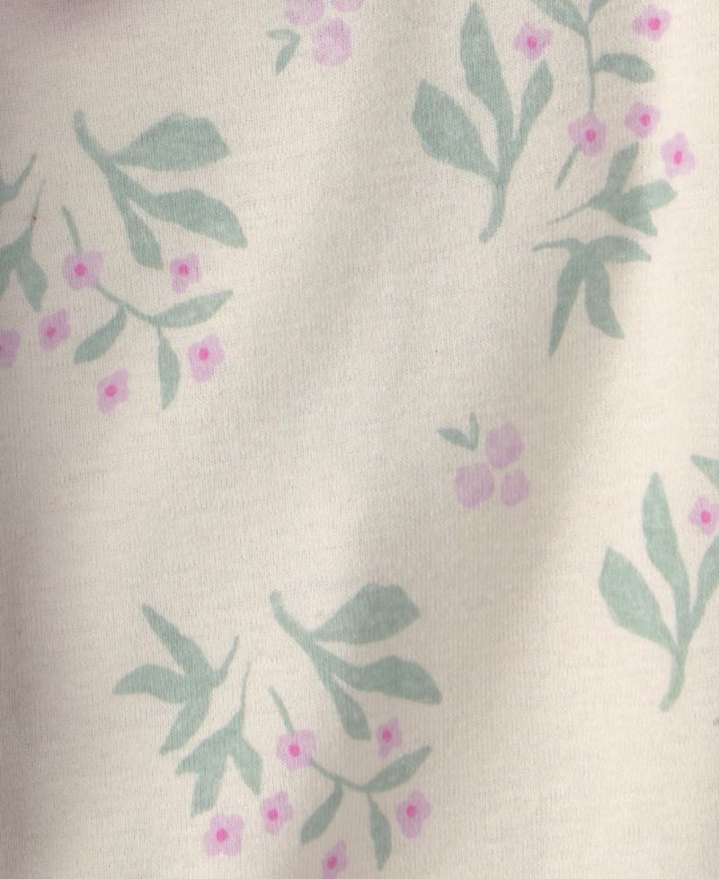 Baby Girls' Floral Print Short-Sleeve Bodysuits, 5-Pack