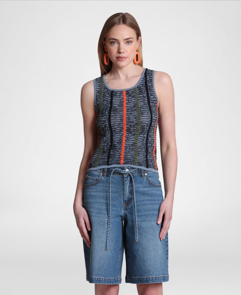 Women's Novel Stitch Stripe Tank Top