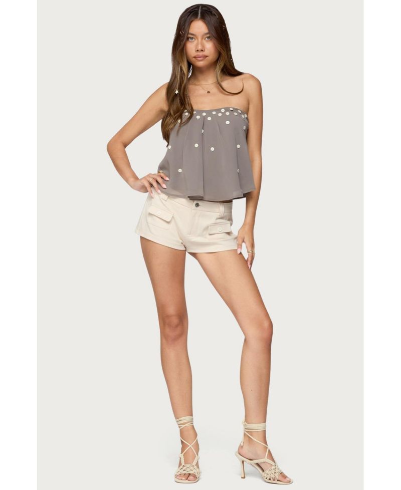 Women's Lenie Strapless Chiffon Babydoll Top