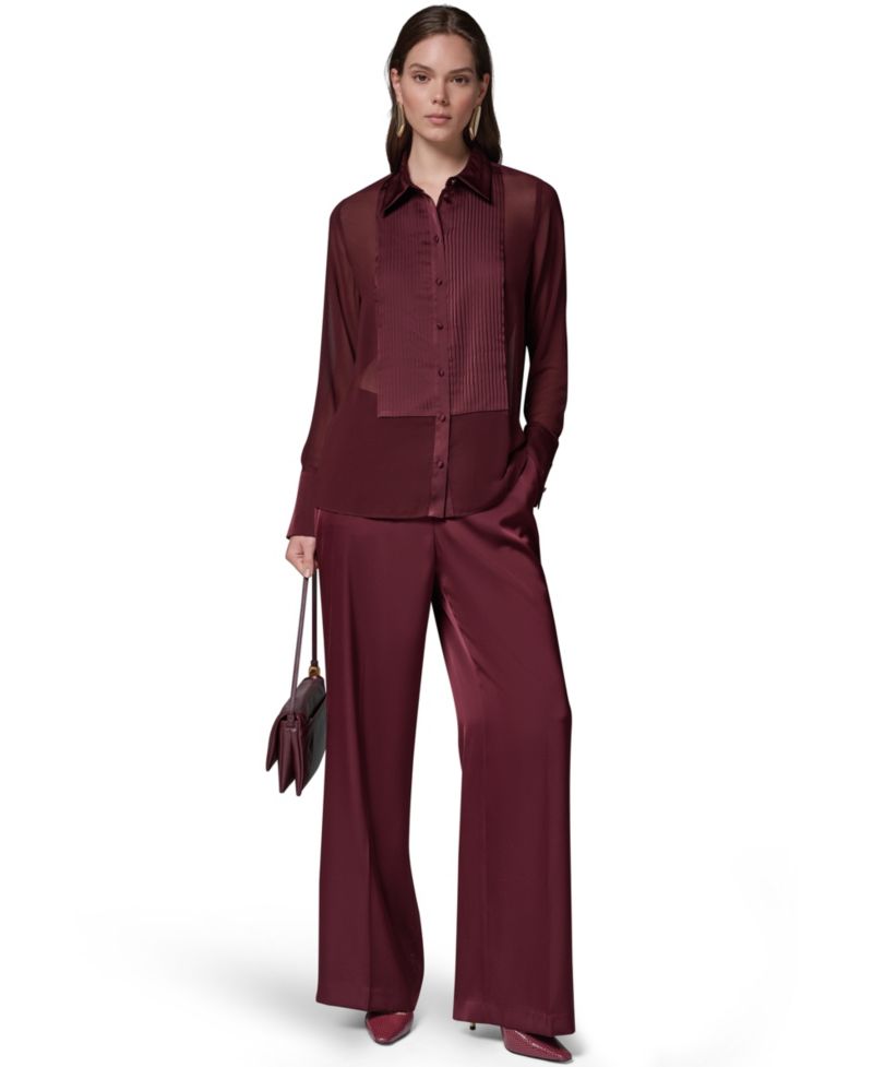 Women's Long-Sleeve Sheer Blouse