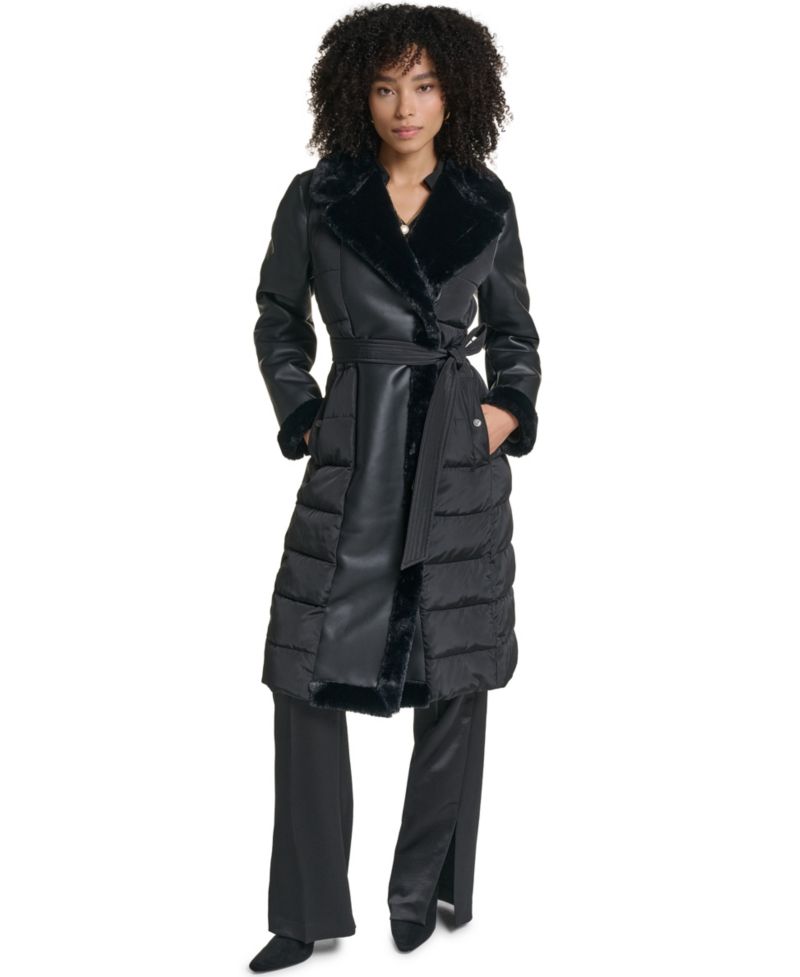 Long Belted Puffer Coat