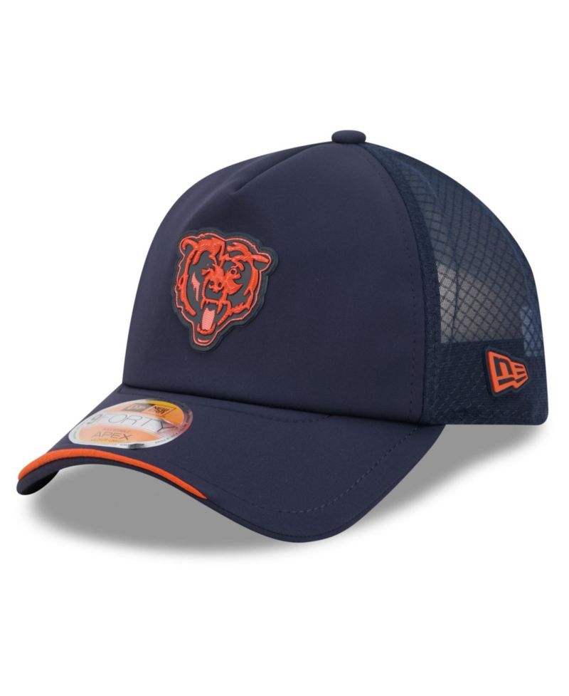 Men's Navy Chicago Bears 2026 Sideline Apex 9FORTY Adjustable Trucker Hat
