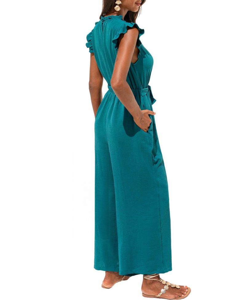 Women's Work of Art Sleeveless V-Neck Wide-Leg Jumpsuit
