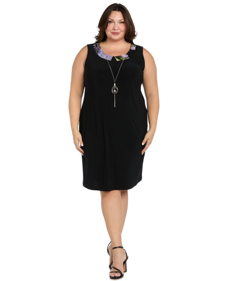 Petite Necklace Sheath Chiffon-Jacket Dress