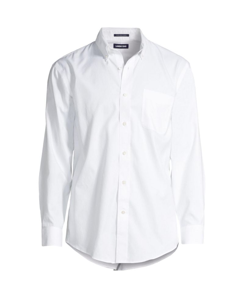 Men's Traditional Fit Solid No Iron Supima Pinpoint Button-down Collar Dress Shirt