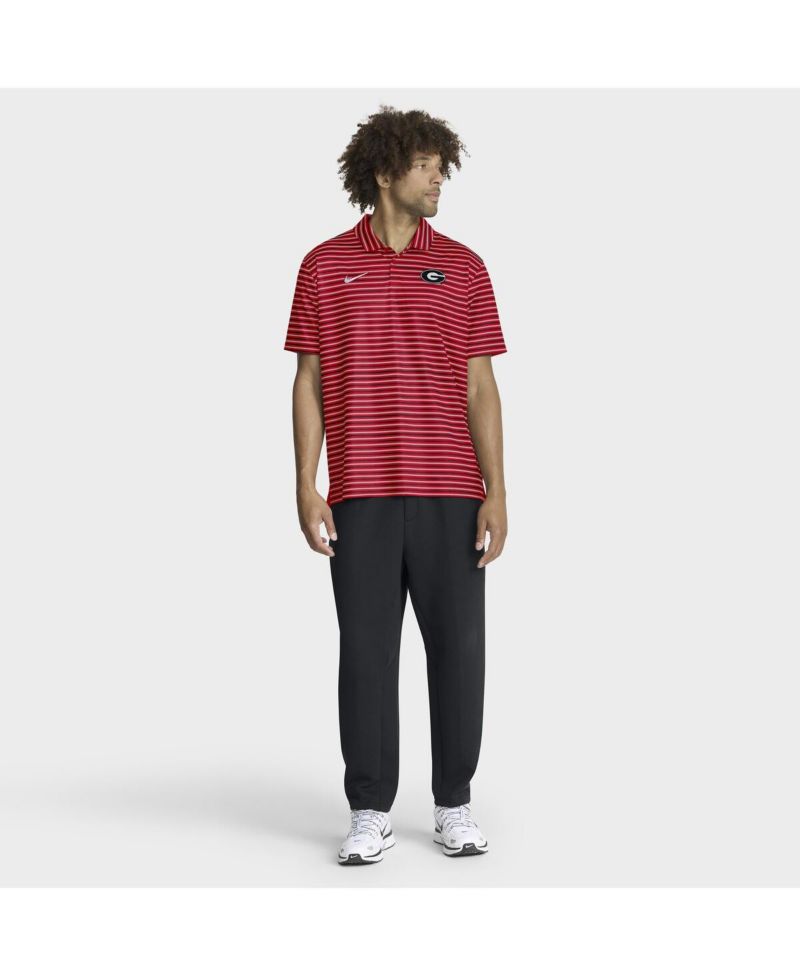 Men's Red Georgia Bulldogs 2025 Coaches Premium Tour Stripe Dri-FIT Polo Shirt