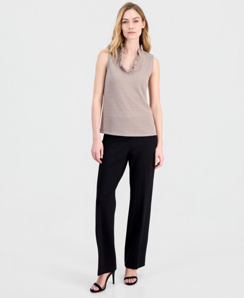 Women's Sleeveless Ruffled-Neck Top