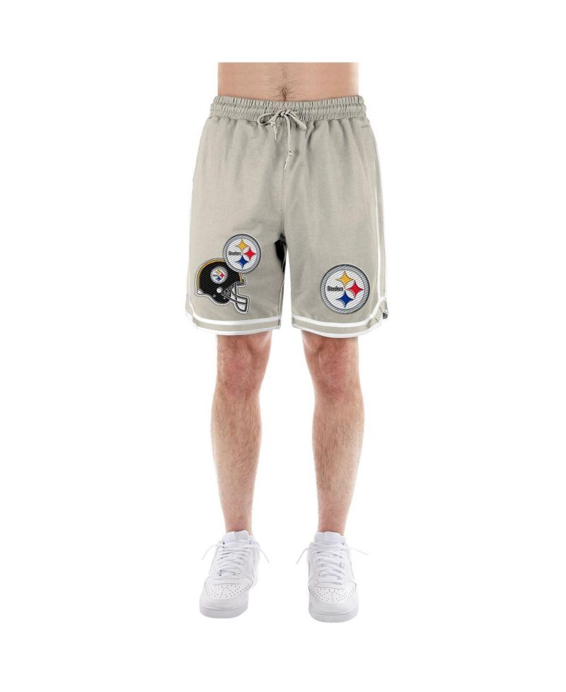 Men's Light Beige Pittsburgh Steelers Stone Multi Patch Shorts