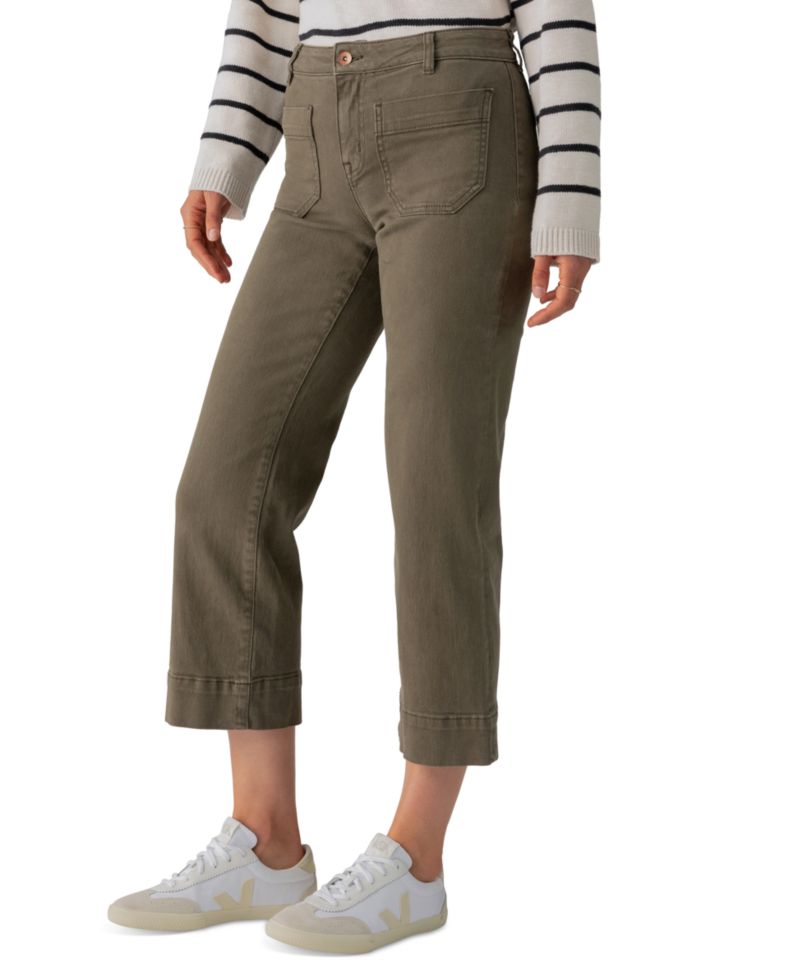 Women's The Marine Mid-Rise Cropped Wide-Leg Jeans