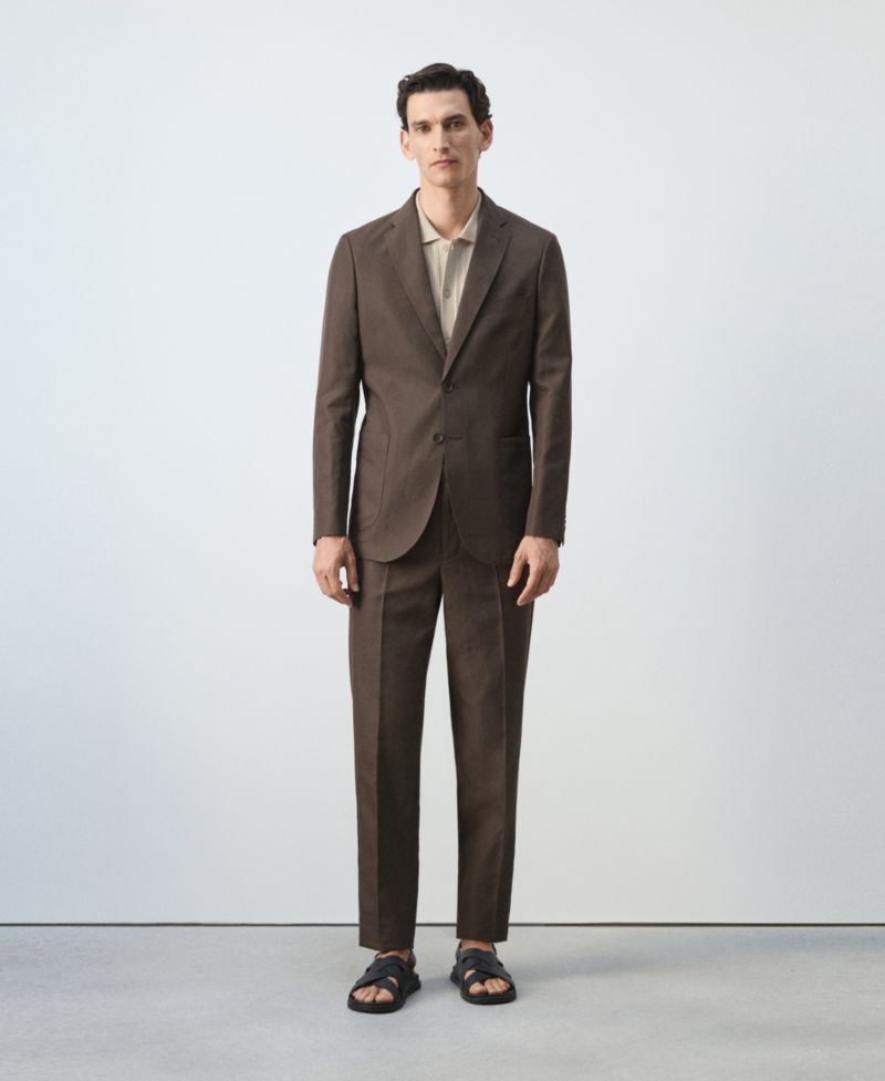 Men's Slim-Fit Lyocell-Linen Suit Jacket