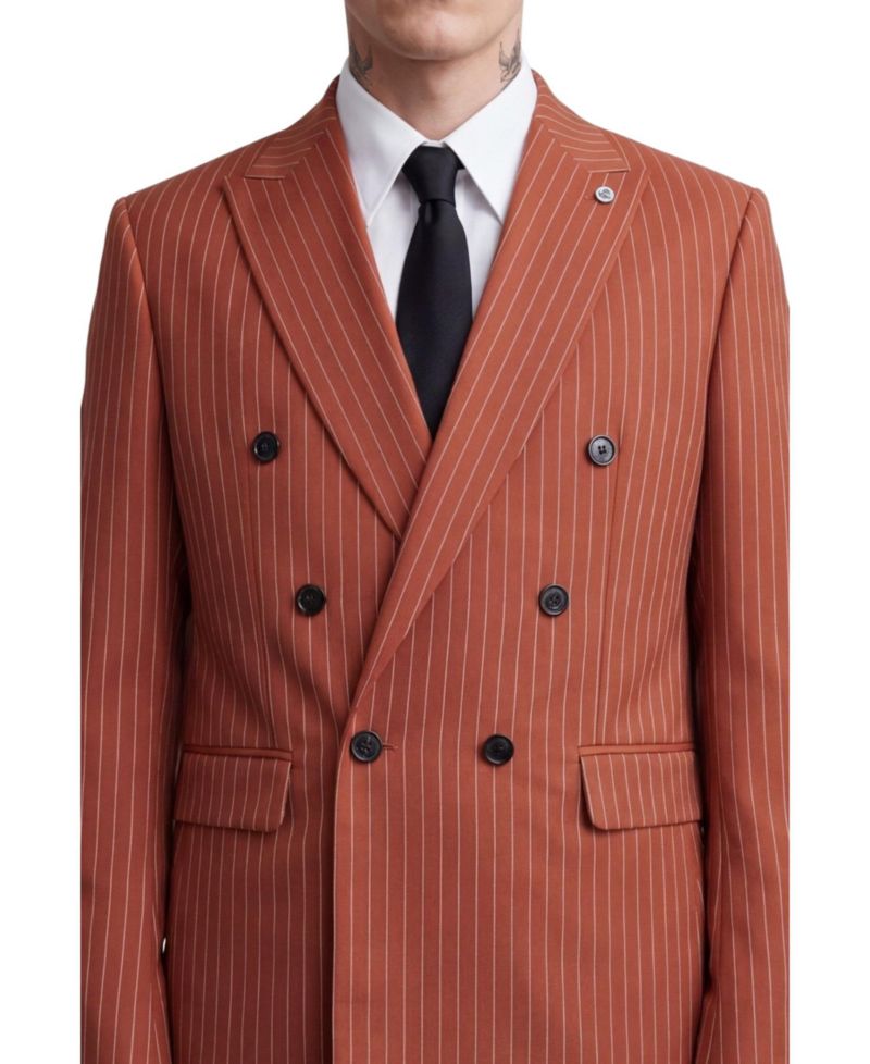 Men's Syrah Double Breasted Pinstripe Jacket
