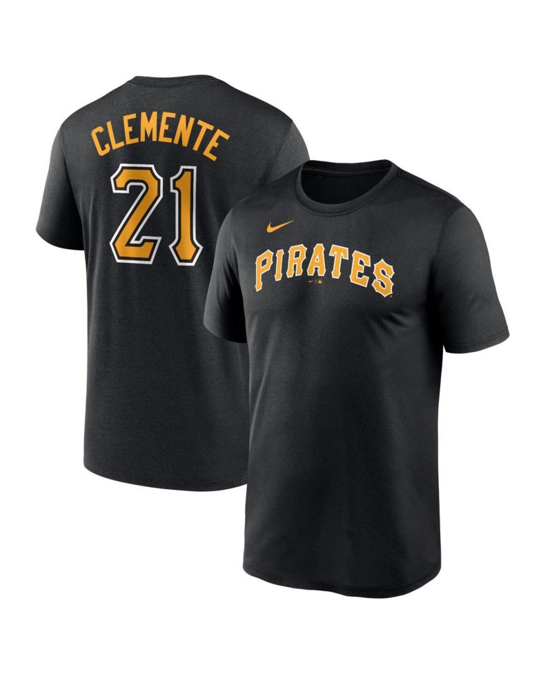 Men's Roberto Clemente Black Pittsburgh Pirates Legend Name and Number Home T-Shirt