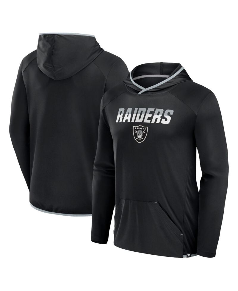 Men's Black Las Vegas Raiders Transitional Defender Hoodie Long Sleeve T-Shirt