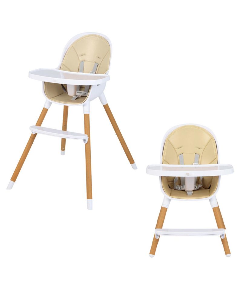 4-in-1 Convertible Baby High Chair Infant Feeding Chair w/Adjustable Tray