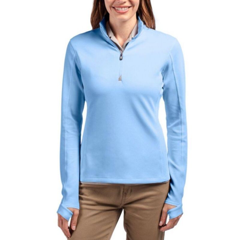 Women's Cutter and Buck Traverse Stretch Eco Quarter Zip Pullover