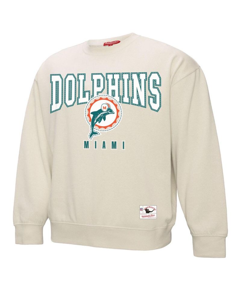 Women's Cream Miami Dolphins Fandom Fleece Pullover Sweatshirt