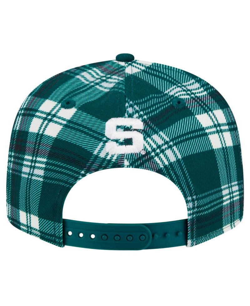 Men's Green Michigan State Spartans Plaid 9FIFTY Snapback Hat