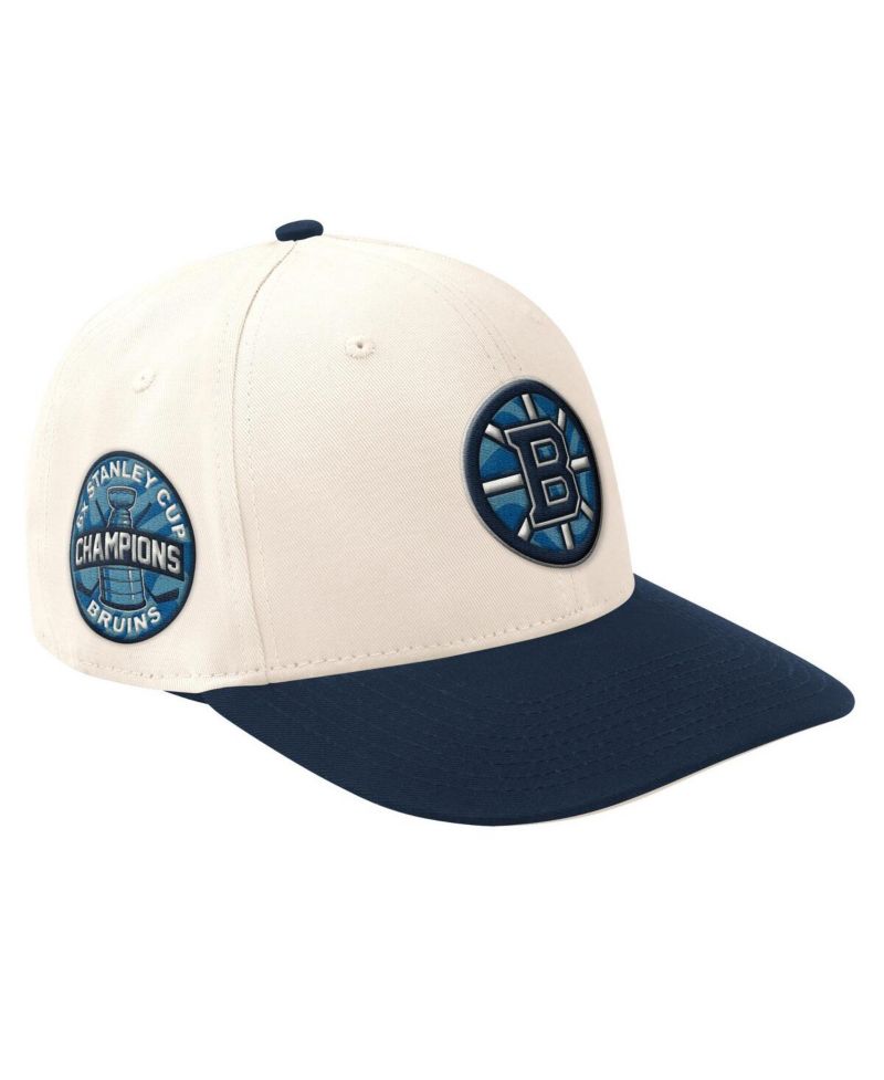 Men's Cream/Navy Boston Bruins Blue Wave Classic Adjustable Hat