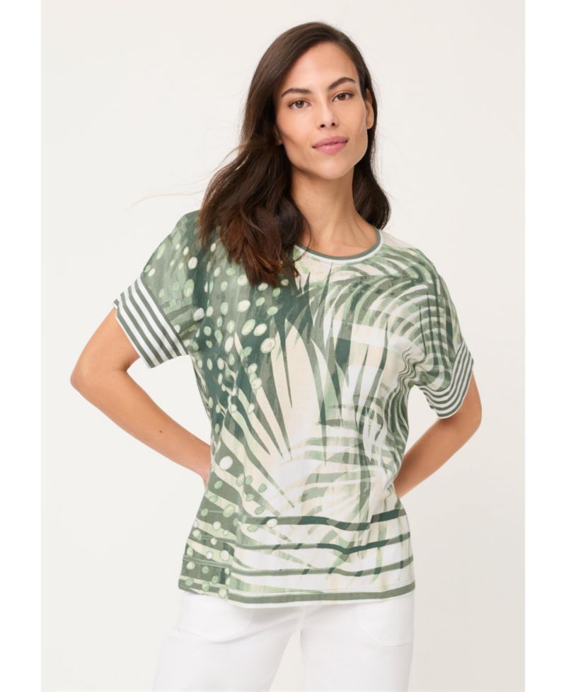 Women's Abstract Palm Print T-Shirt