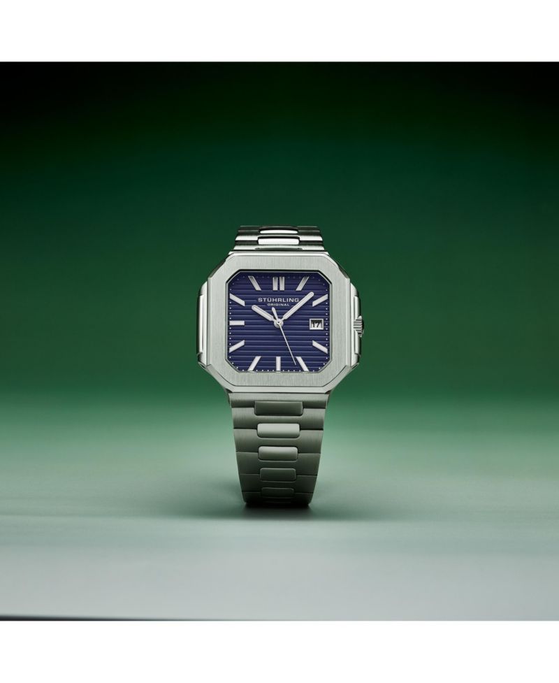 Men s Quartz Modulus 4064 Watch Brushed Steel Integrated Bracelet 43 mm Square Case