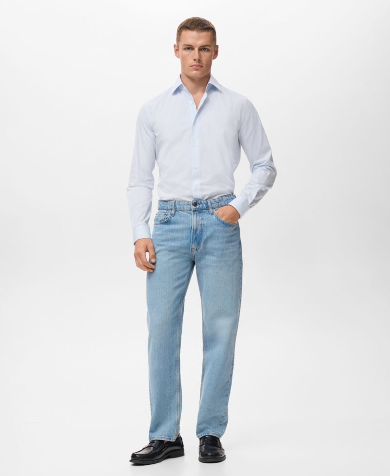 Men's Cotton Striped Slim-Fit Shirt