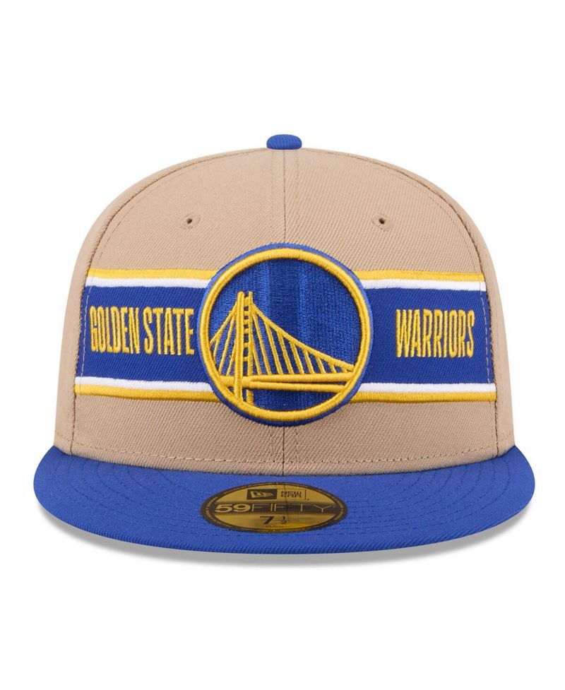 Men's Tan/Royal Golden State Warriors 2024 NBA Draft 59FIFTY Fitted Hat