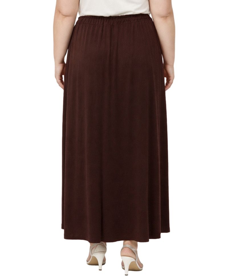 Plus Size Elastic Waistband Maxi Skirts