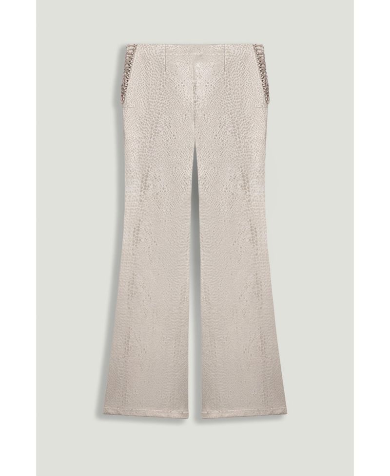 Women's Snake Print Jacquard Flare Trousers