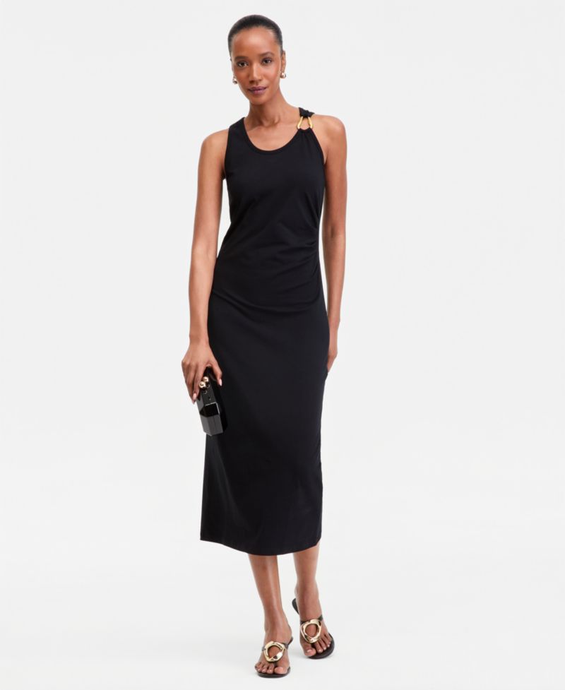 Women's Hardware-Strap Knit Midi Dress