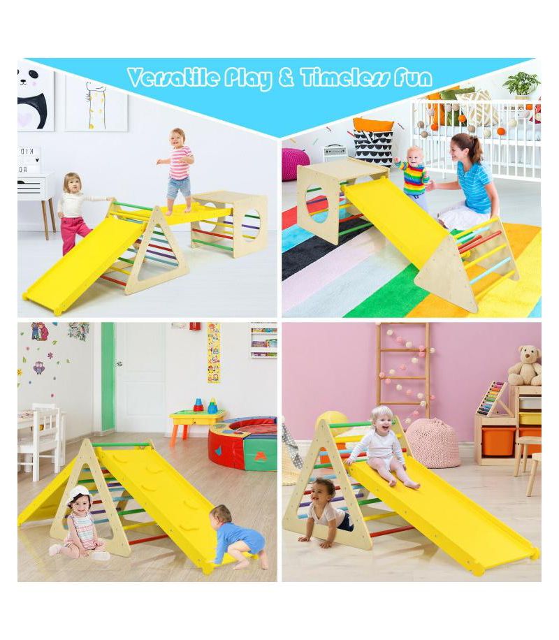 Toddler 5 in 1 Triangle Climber Play Gym Set with 2 Ramps