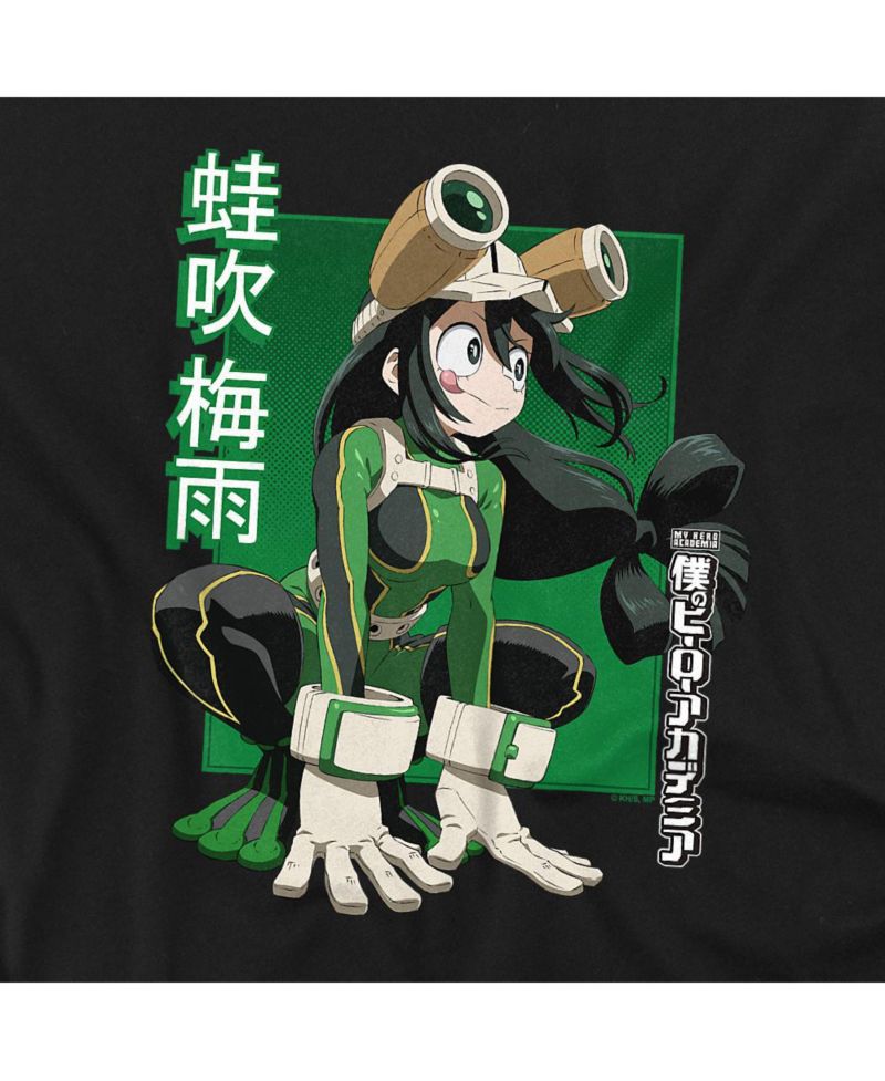 Men's Tsuyu Asui Heroic Pose Graphic Long-Sleeve Crewneck Sweatshirt
