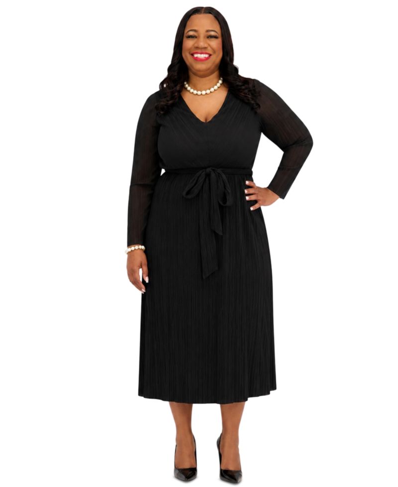 Women's V-Neck Long-Sleeve Dress